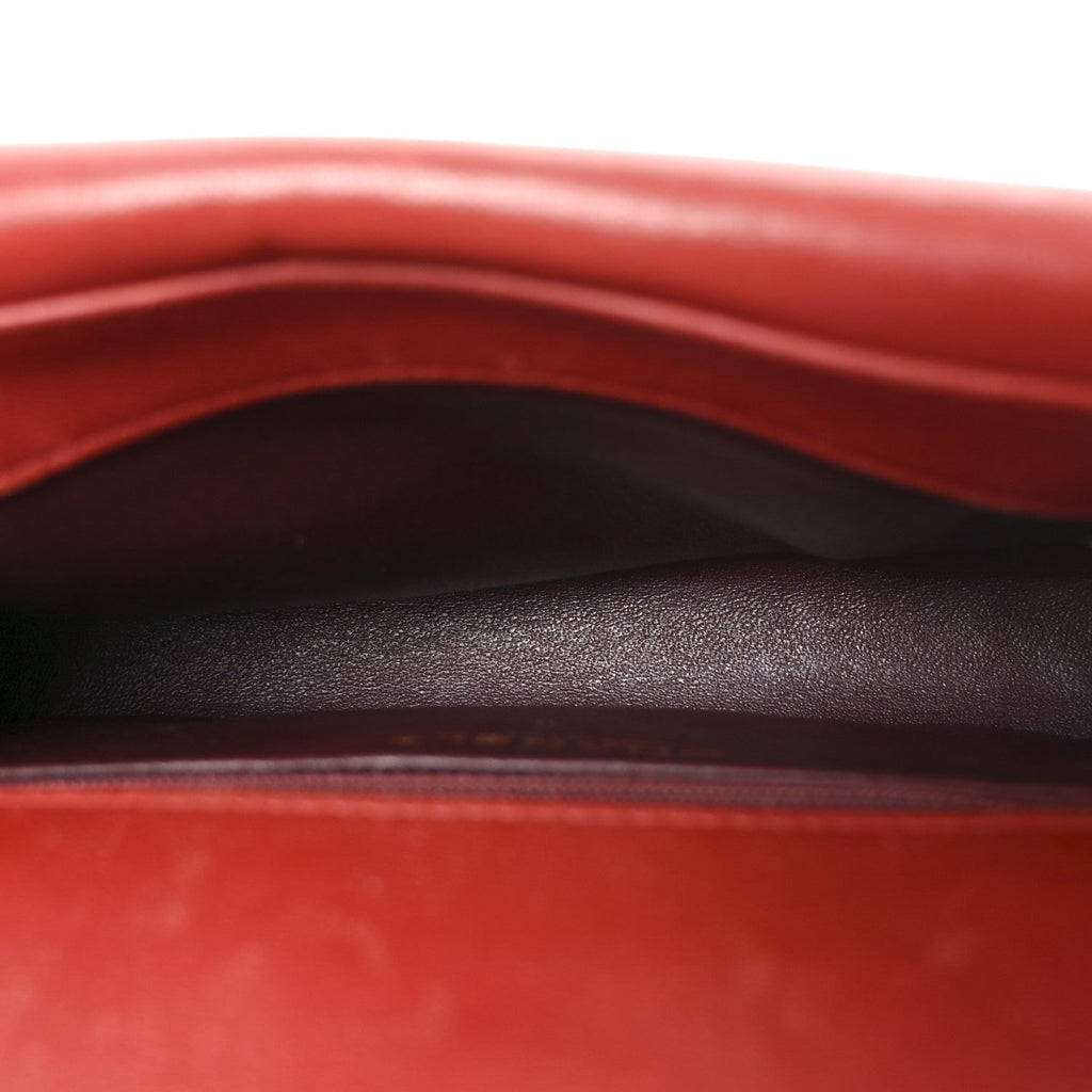 Lambskin Quilted Small Single Flap Red