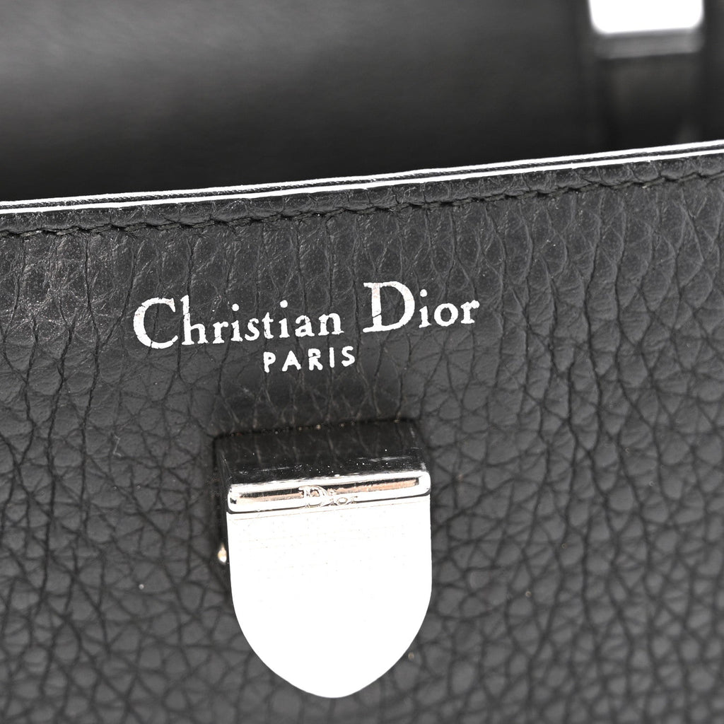 Grained Calfskin Mini Diorever Flap Black