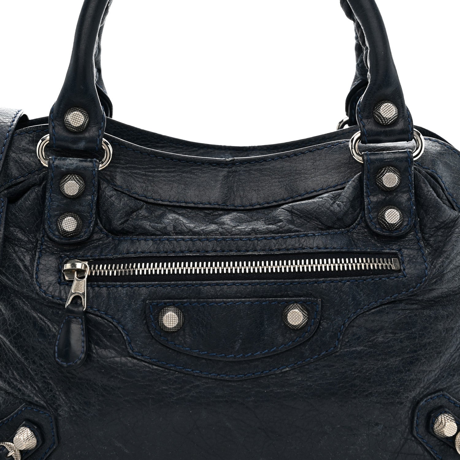 Agneau Giant 12 Silver Hardware Town Bleu Obscur