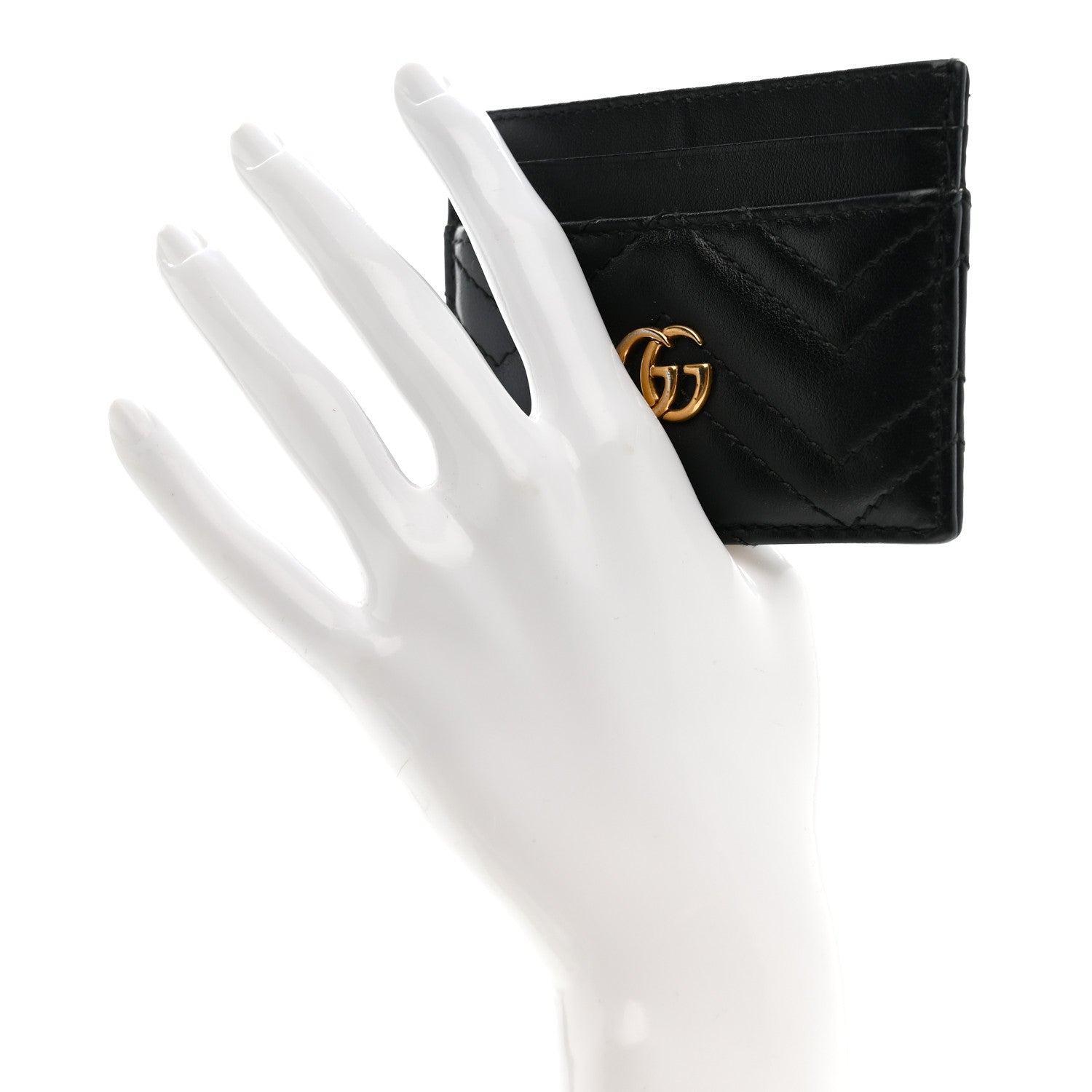 Calfskin Matelasse GG Marmont  Holder Black