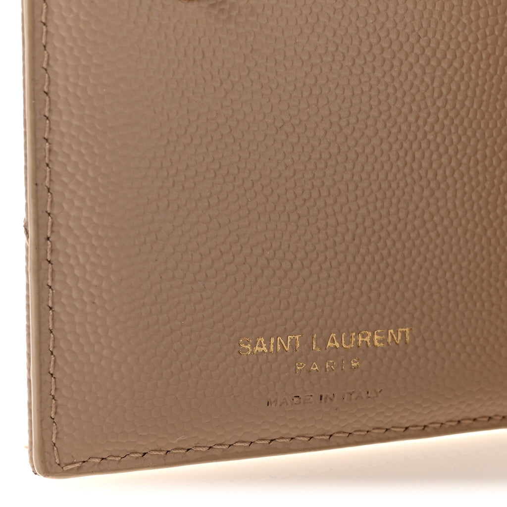 Grain De Poudre Matelasse Chevron Monogram Zipped  Case Dark Beige
