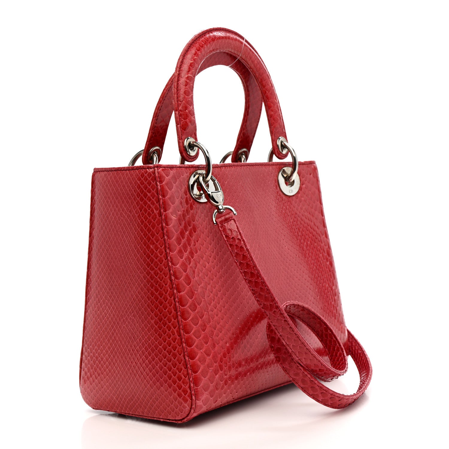 Snakeskin Medium Lady Dior Pink