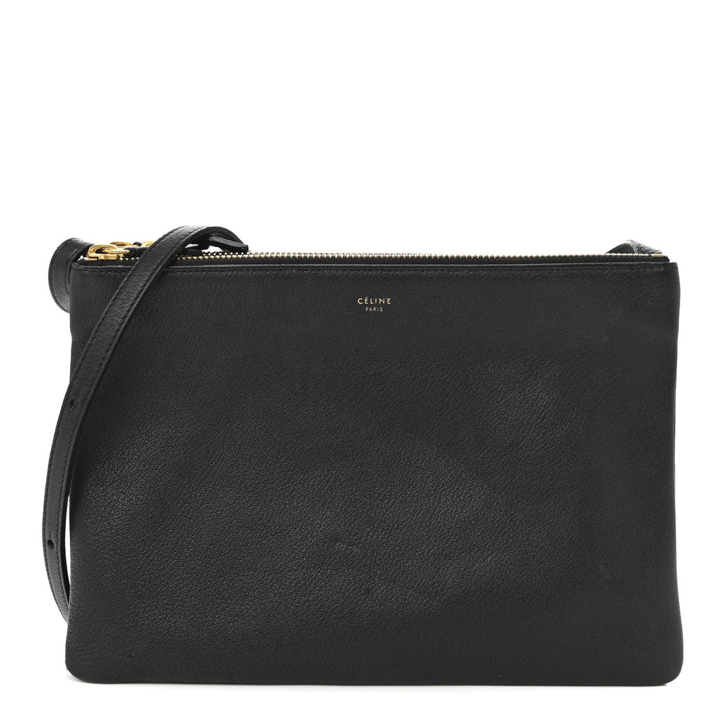 Lambskin Large Trio Crossbody Bag Black