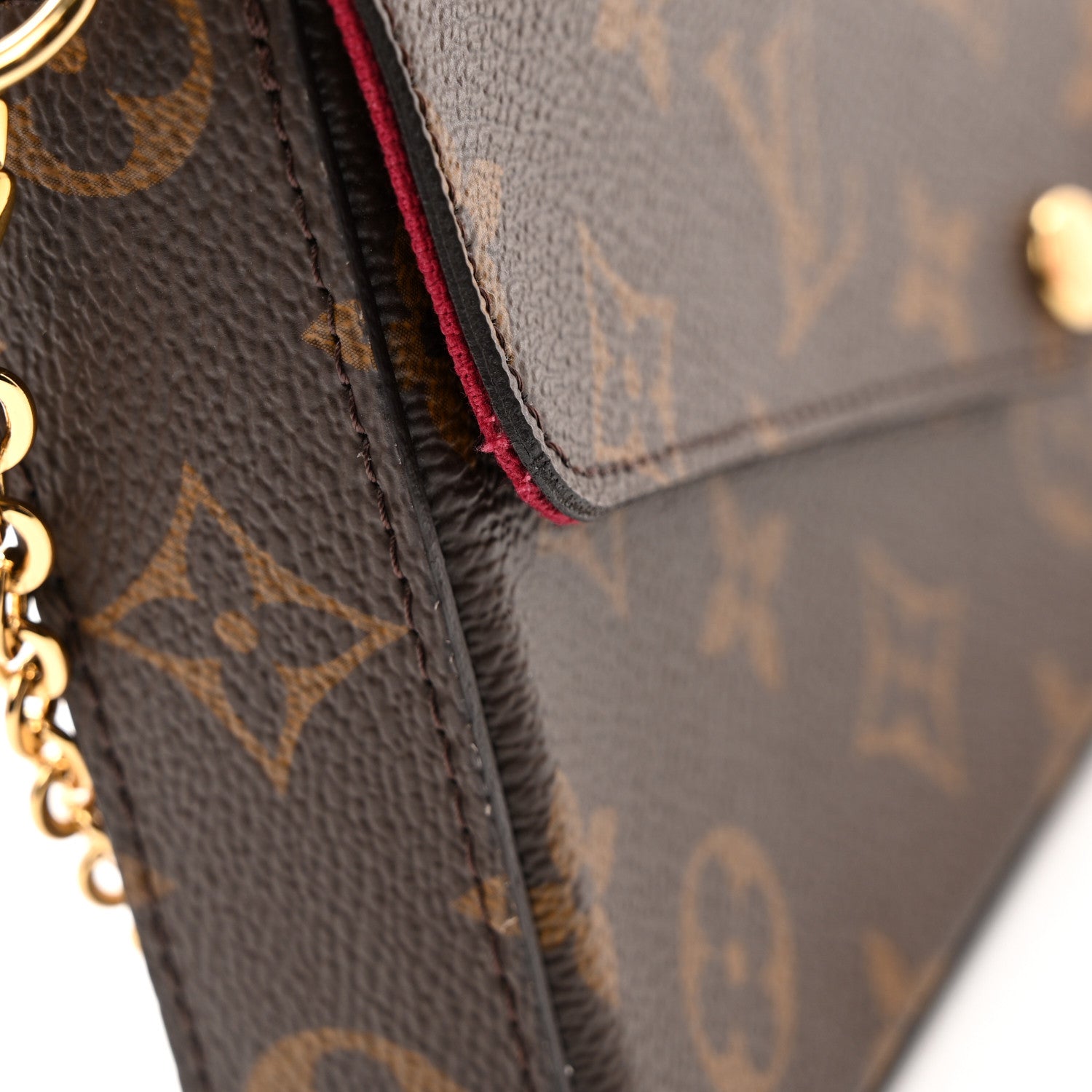 Monogram Pochette Felicie Chain Wallet Fuchsia