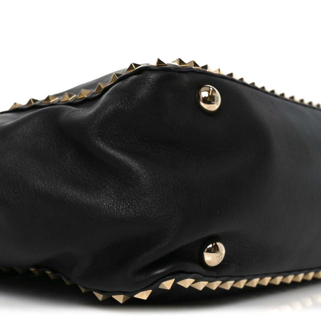 Vitello Medium Rockstud Tote Tote Black