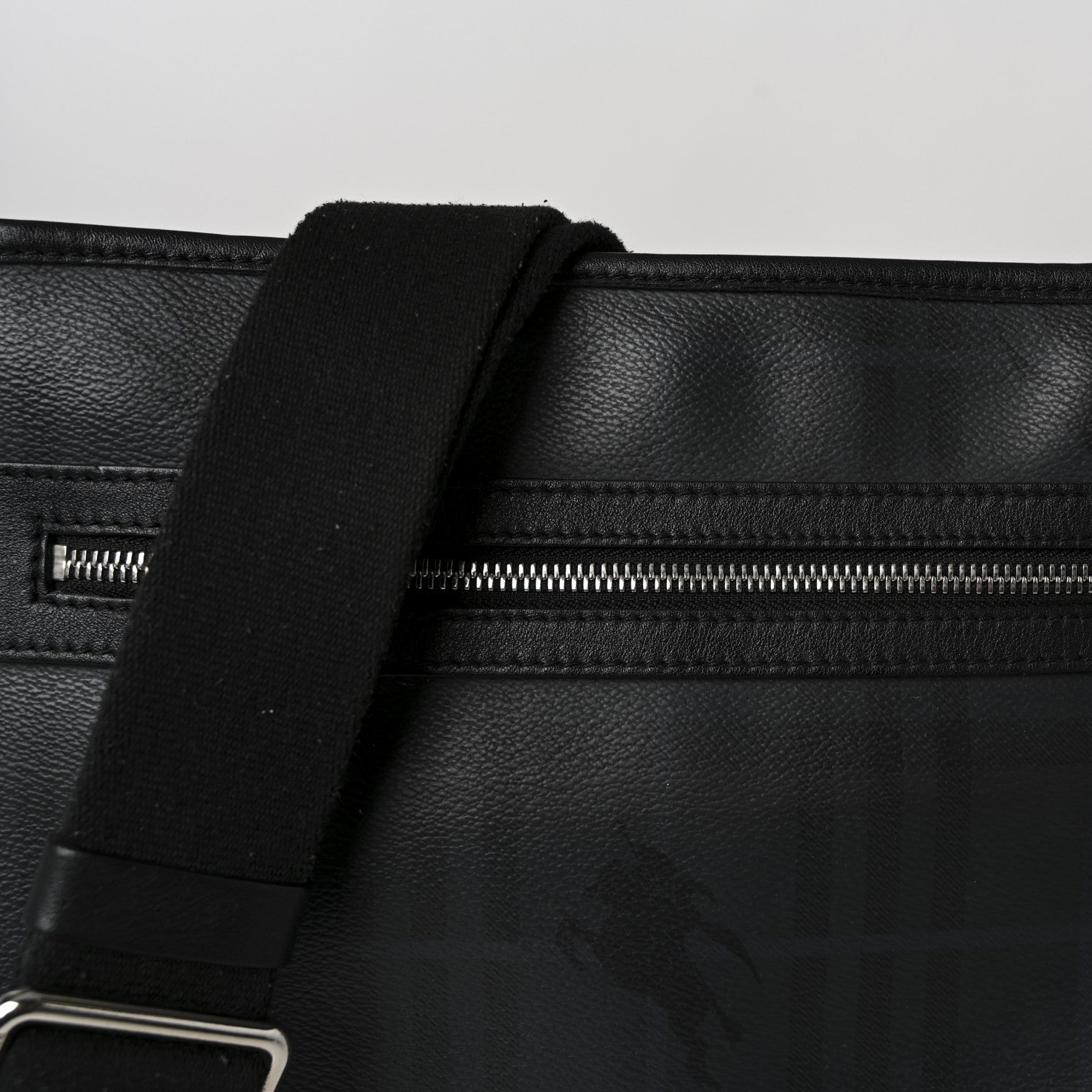 Haymarket Check Crossbody Messenger Bag Black