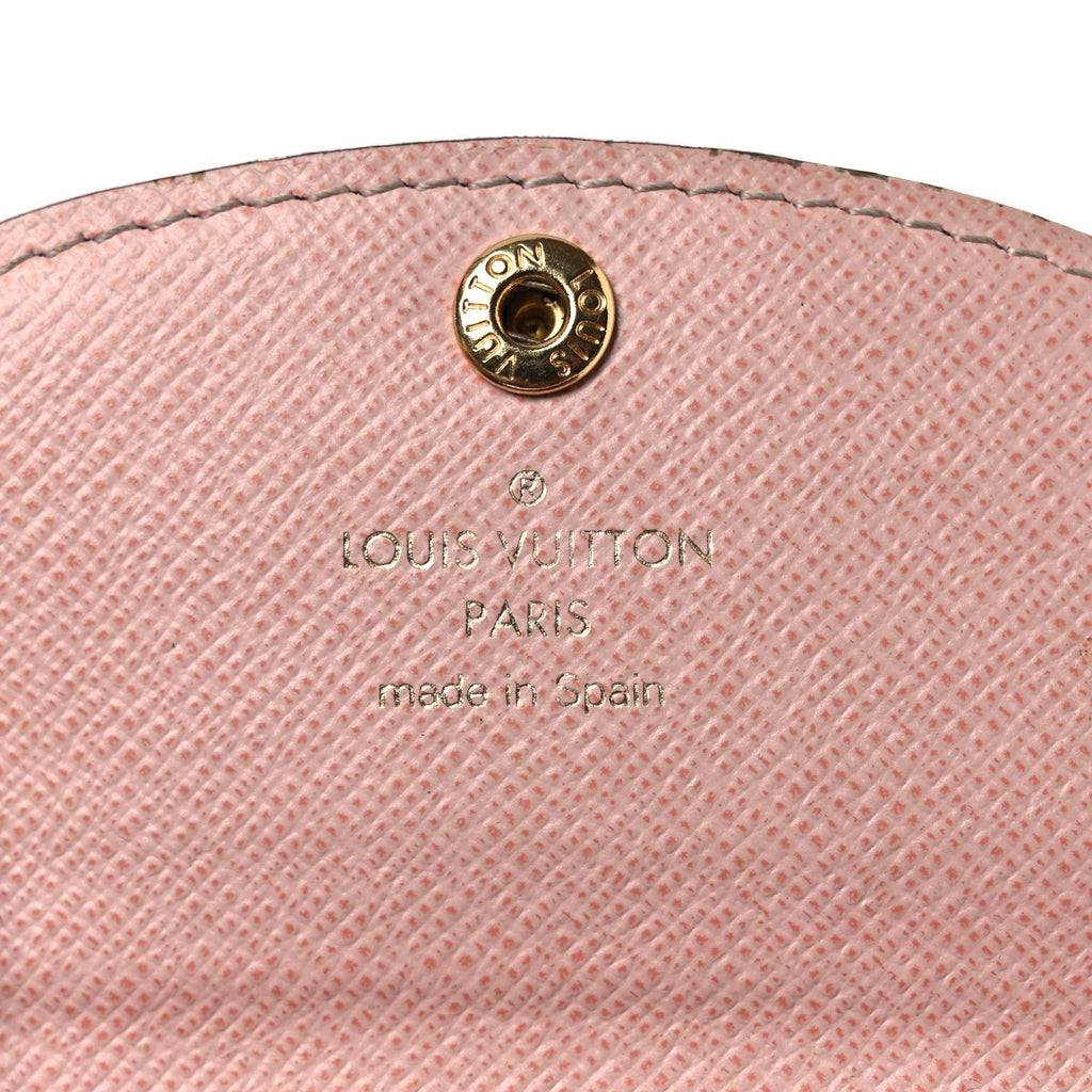 Damier Ebene Rosalie Coin Purse Rose Ballerine