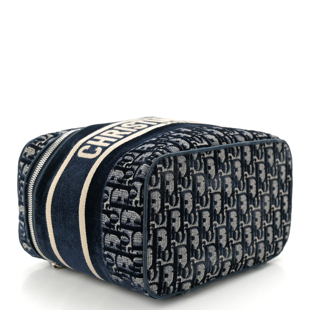 Velvet Oblique Diortravel Vanity Case Blue