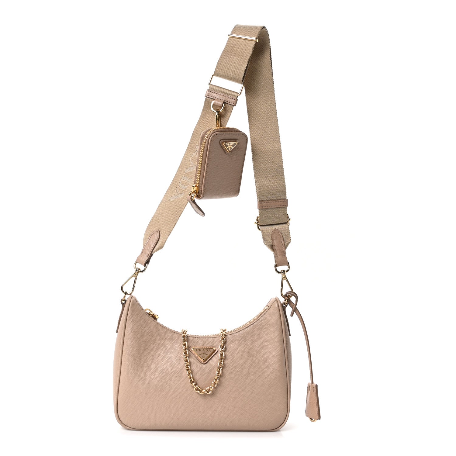 Saffiano Lux Re-Edition 2005 Shoulder Bag Cammeo