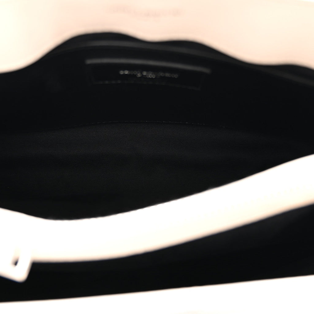 Calfskin Y Quilted Monogram Small Loulou Chain Satchel Ivory