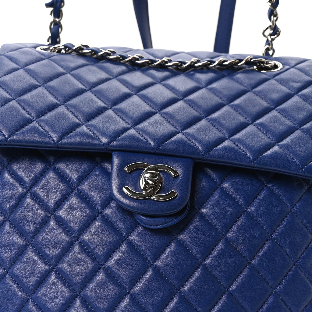 Calfskin Quilted Large Urban Spirit Backpack Navy