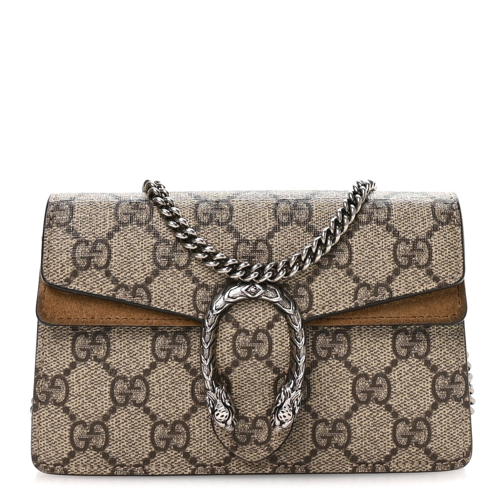 GG Supreme Monogram Super Mini Dionysus Shoulder Bag Taupe