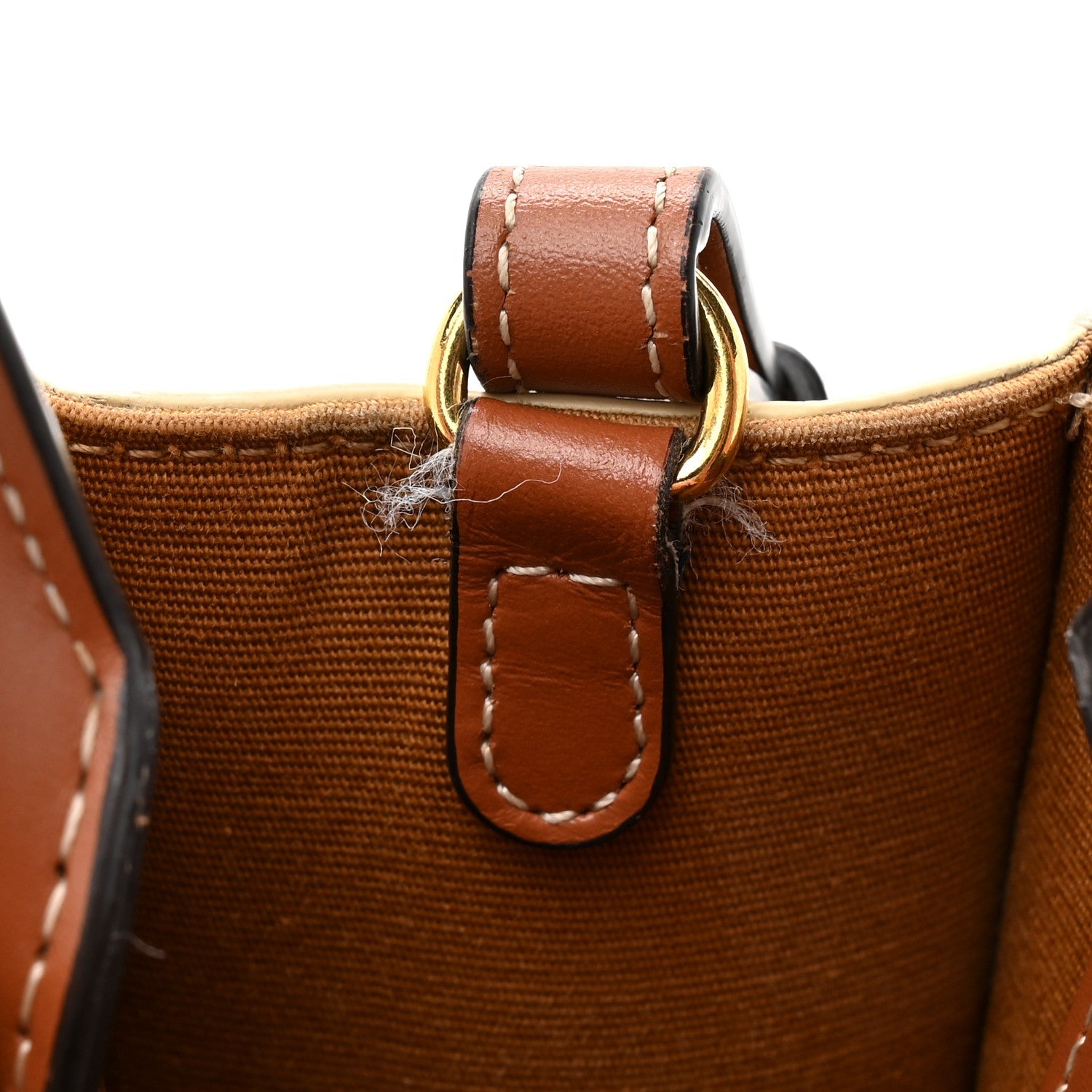 Triomphe Canvas Calfskin Mini Vertical Cabas White