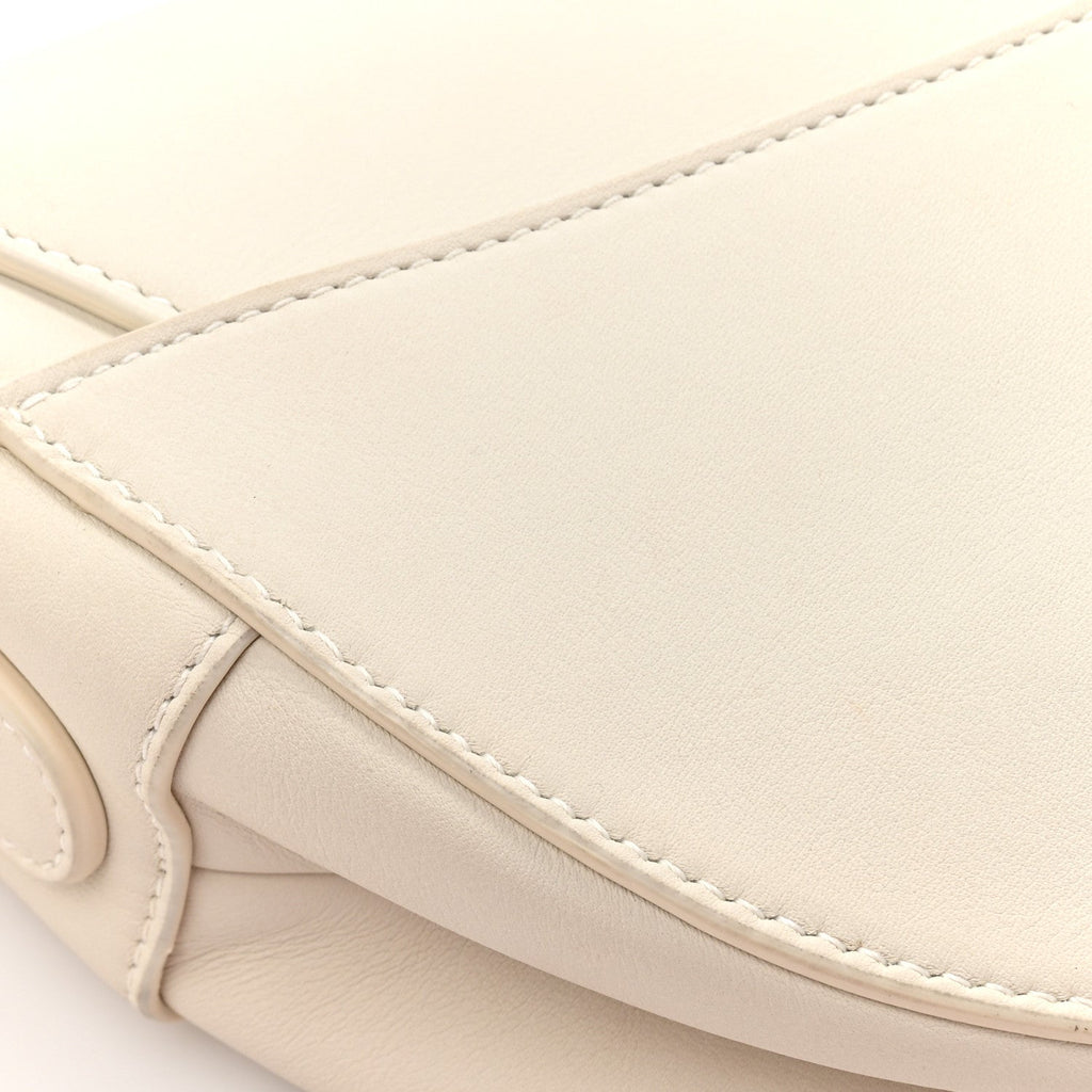 Ultra Matte Calfskin Saddle Bag Off White