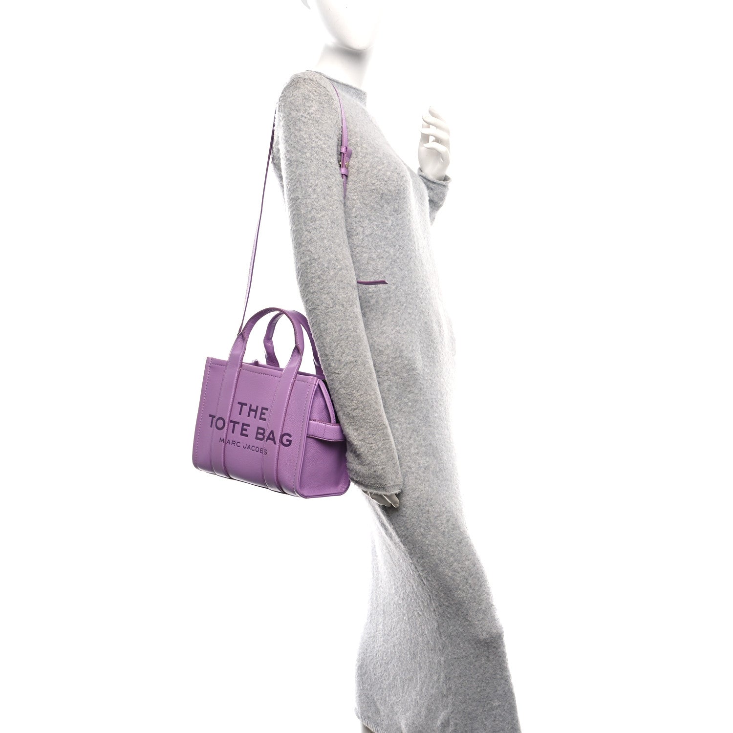 Grained Calfskin Small The Tote Bag Regal Orchid