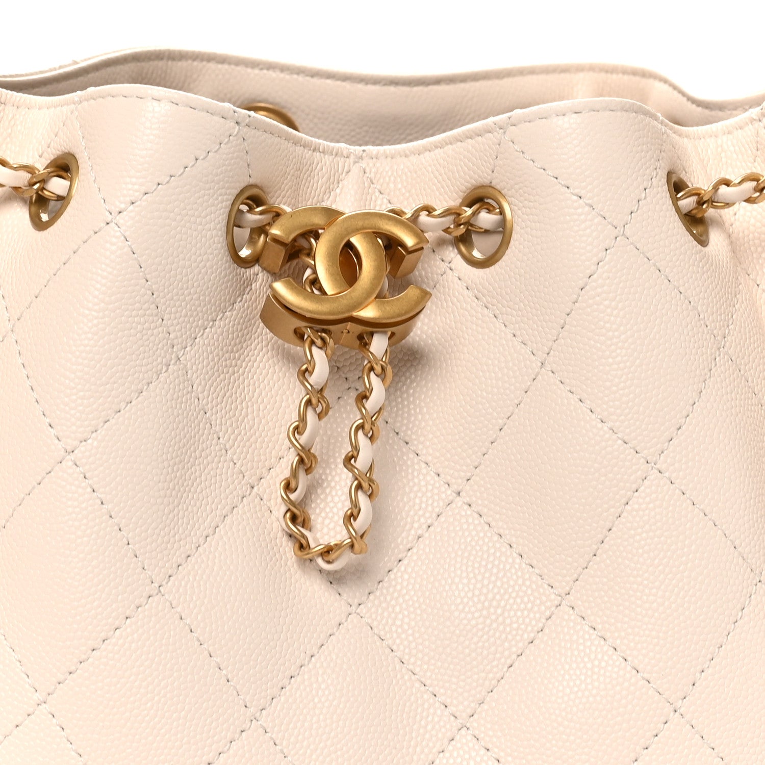 Caviar Quilted Small Chanel 25 Handbag White