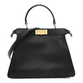 Vitello Seta Shiny Nappa Medium Peekaboo I SEE U Satchel Black Light Rose