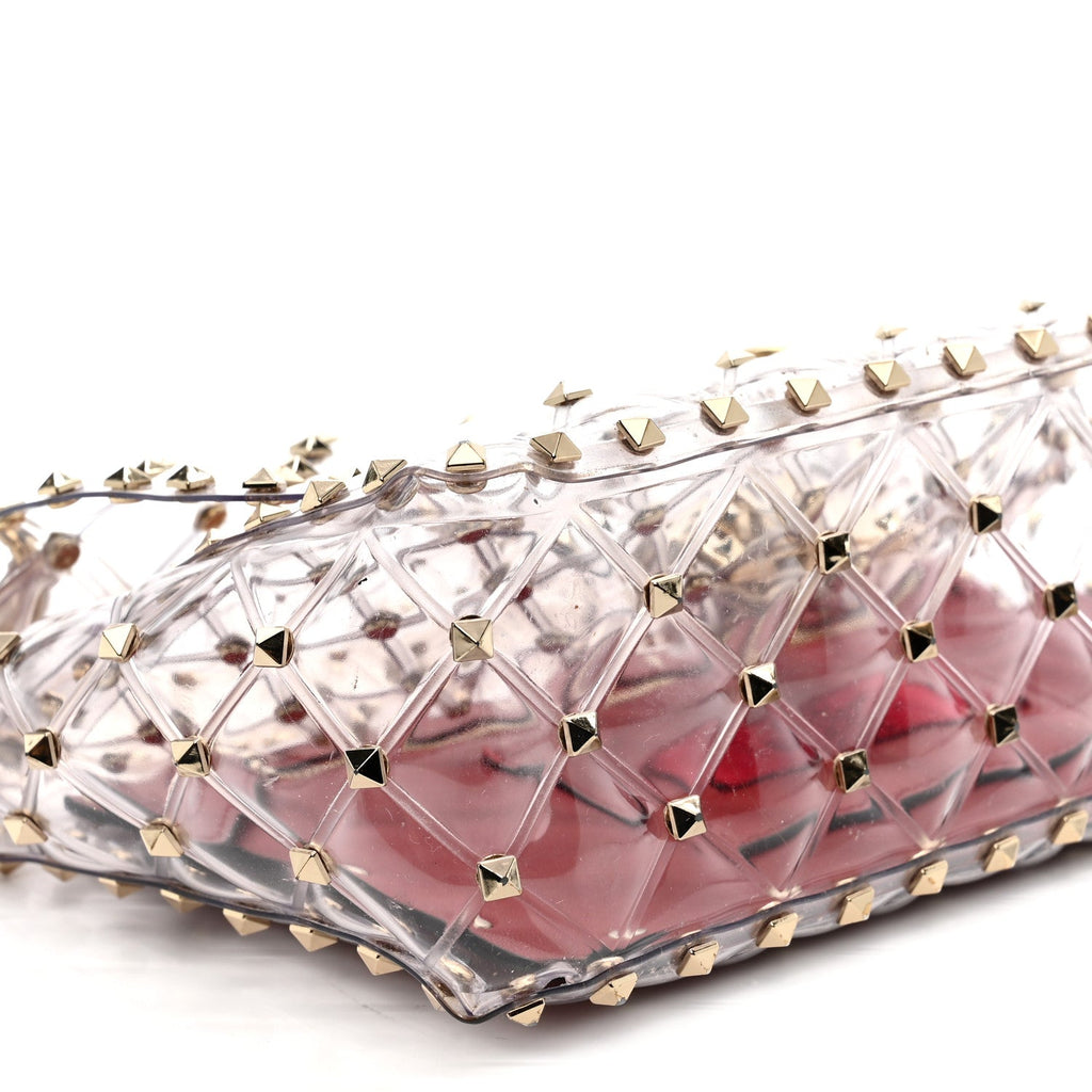 PVC Medium Rockstud Spike Shoulder Bag