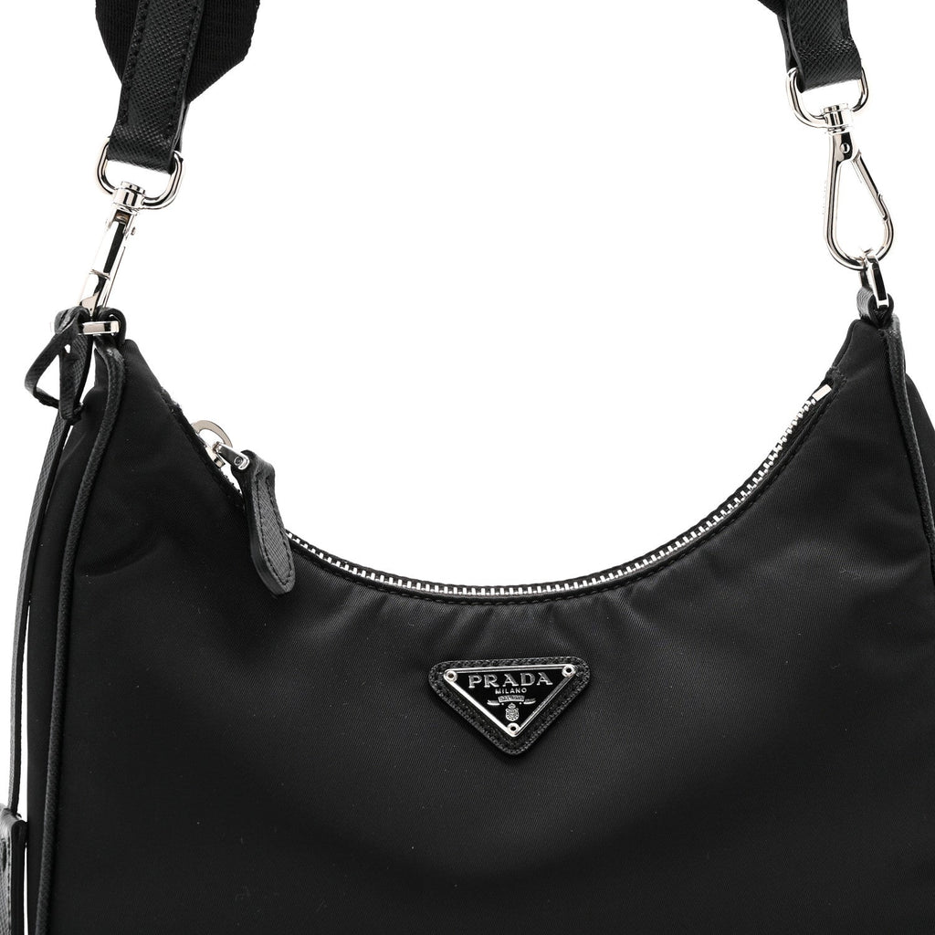 Re-Nylon Saffiano Re-Edition 2005 Shoulder Bag Black