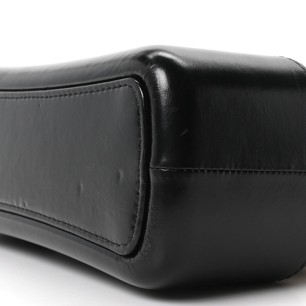 Aged Calfskin Quilted Medium Gabrielle Hobo Black White