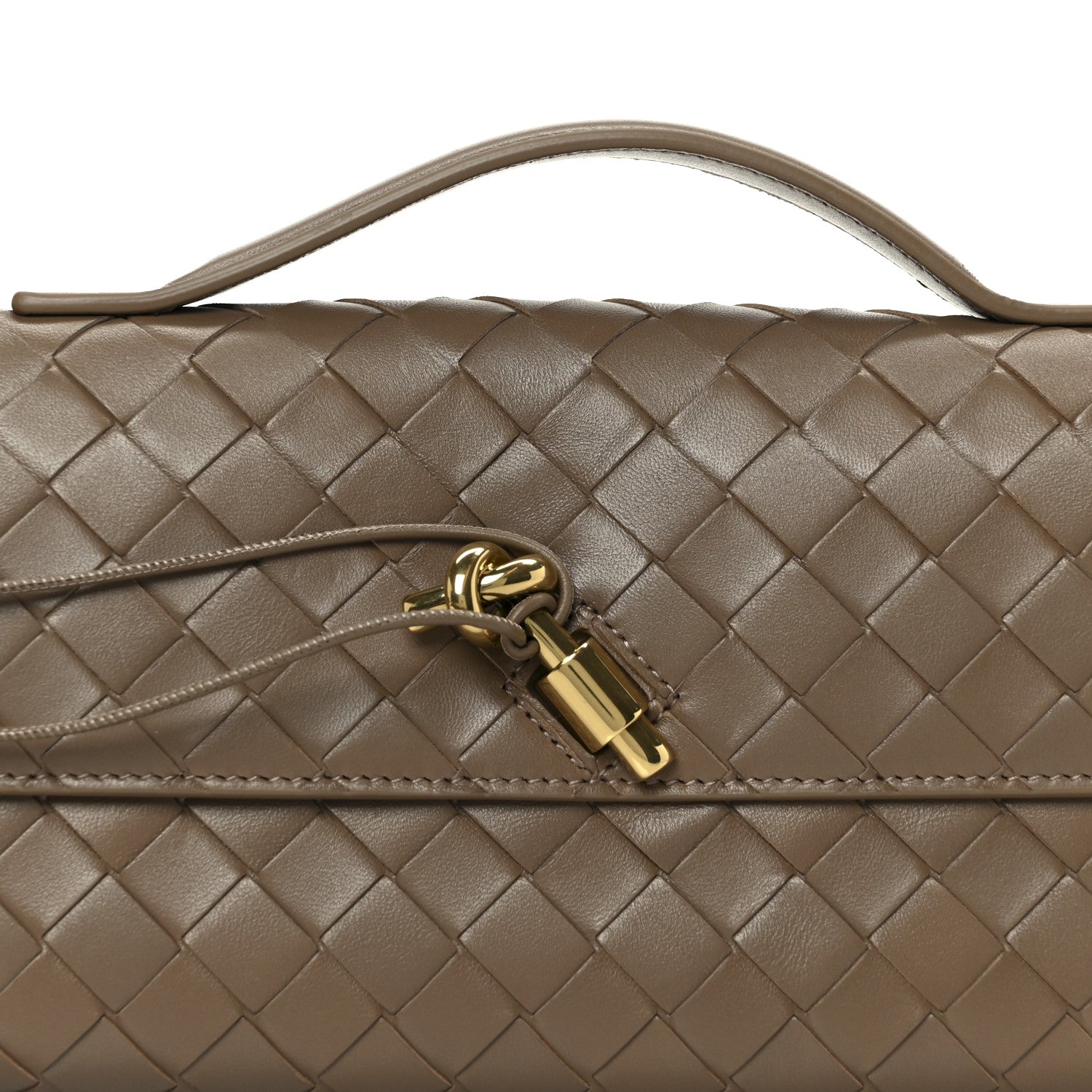 Nappa Intrecciato Long Andiamo Top Handle Clutch Pinecone