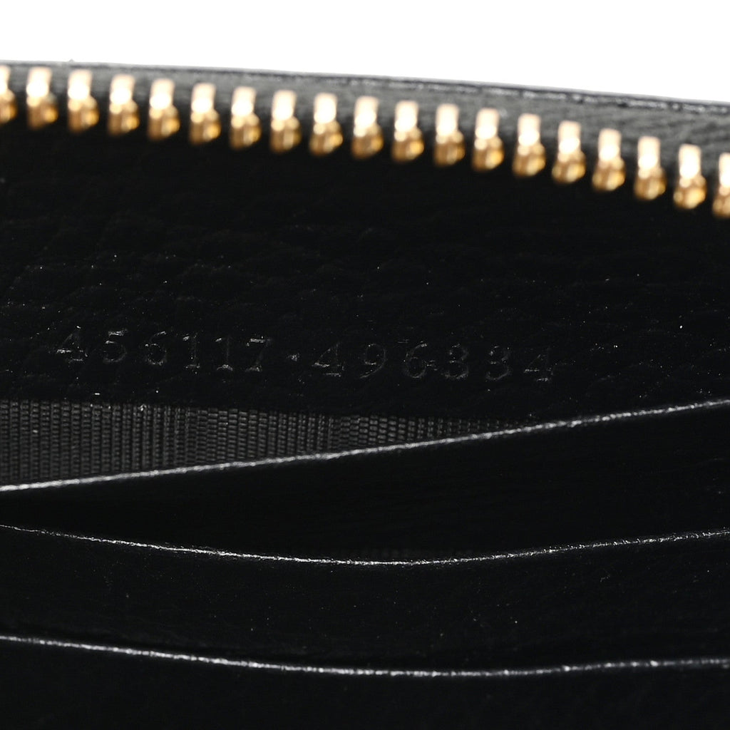 Dollar Calfskin GG Marmont Zip Around Wallet Black
