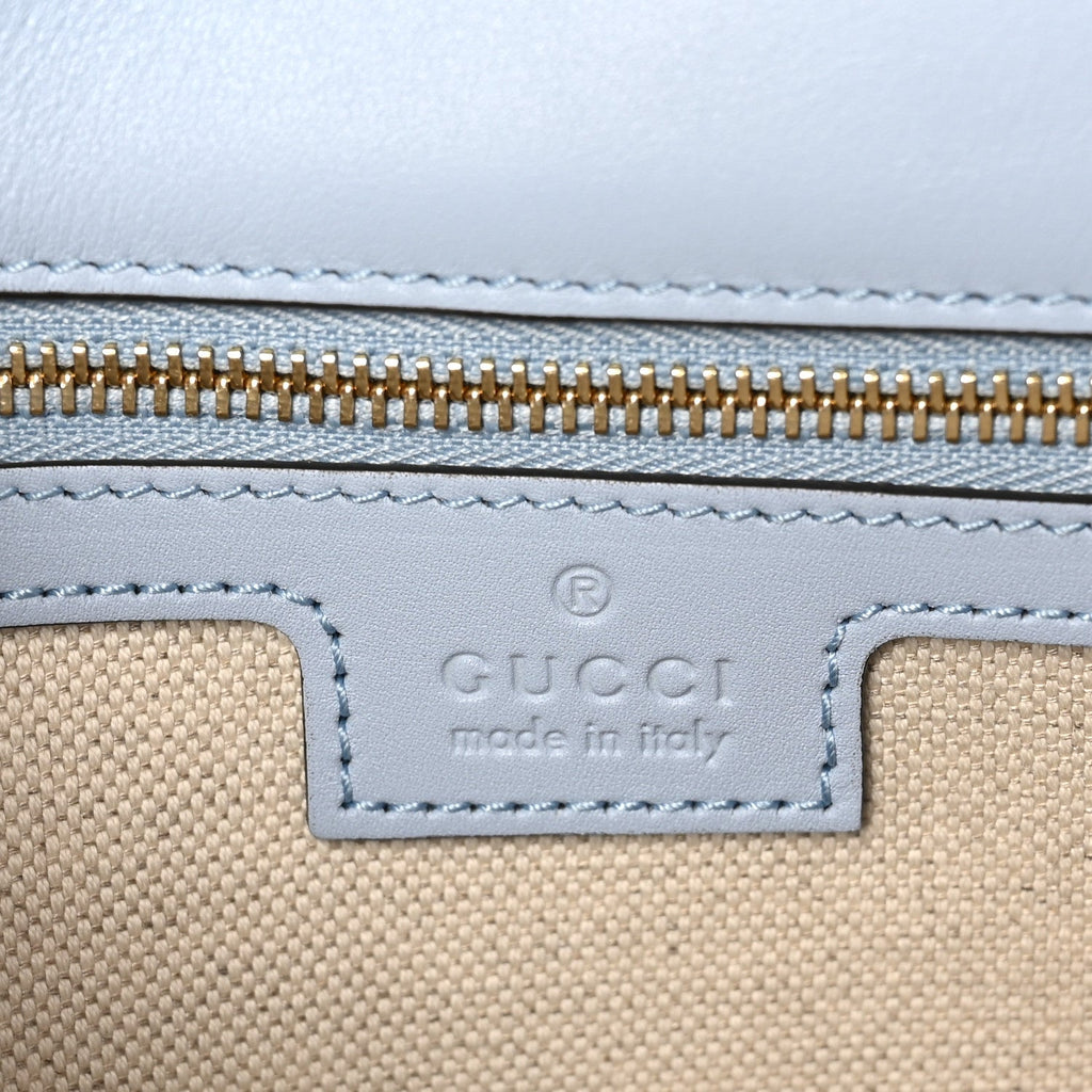 Roxy Calfskin Medium Blondie Top Handle Bag Cloudy Blue