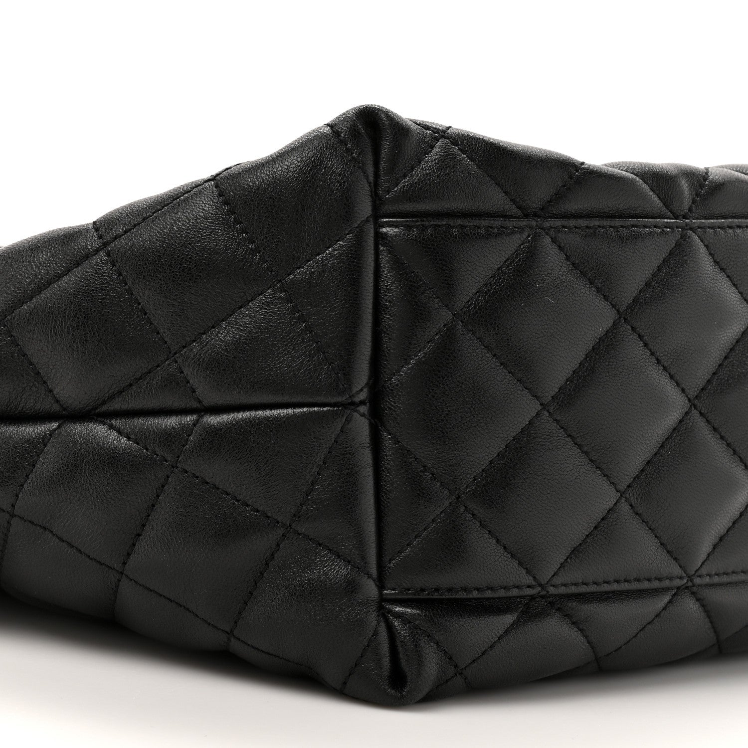 Lambskin Quilted Medium Icare Shopping Tote Black