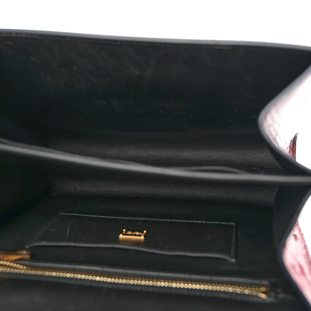 Calfskin Snakeskin Lucia Shoulder Bag Blue Red
