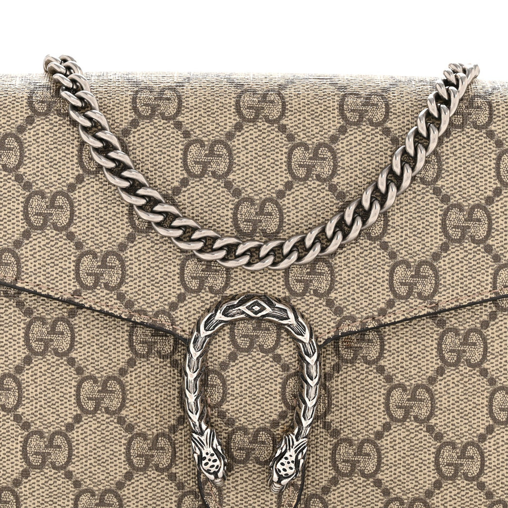 GG Supreme Monogram Mini Dionysus Chain Wallet Beige Taupe