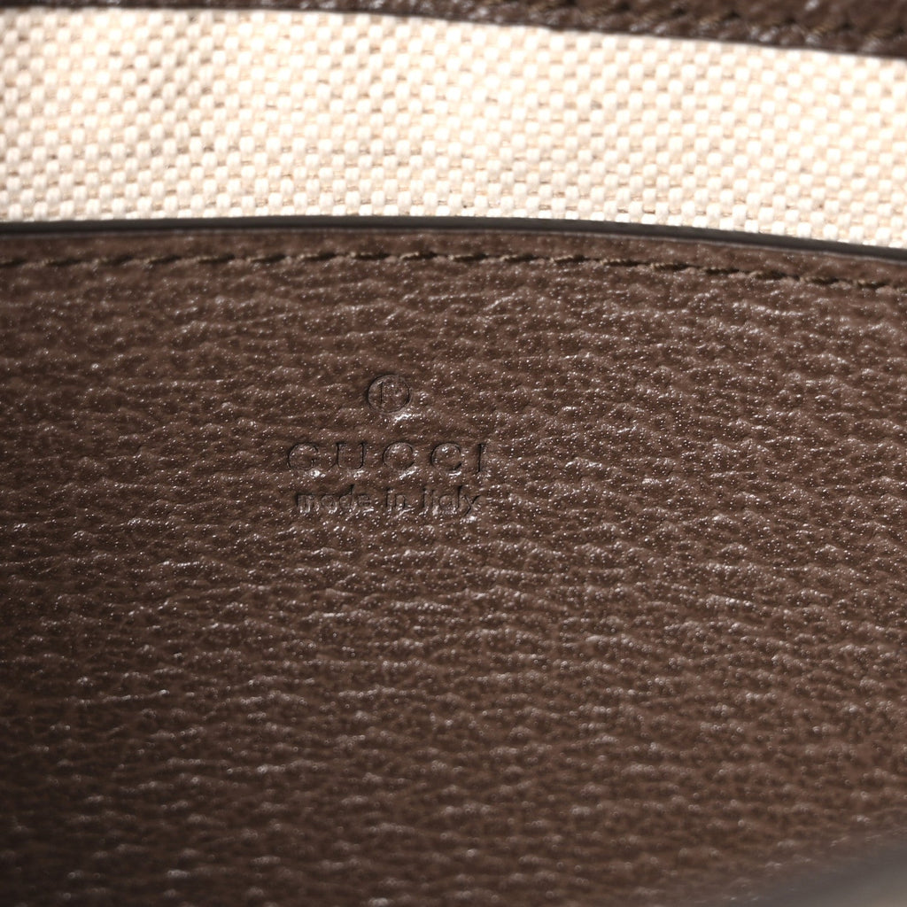GG Supreme Monogram Textured Dollar Calfskin Web Mini Ophidia Envelope Shoulder Bag Beige Ebony New Acero