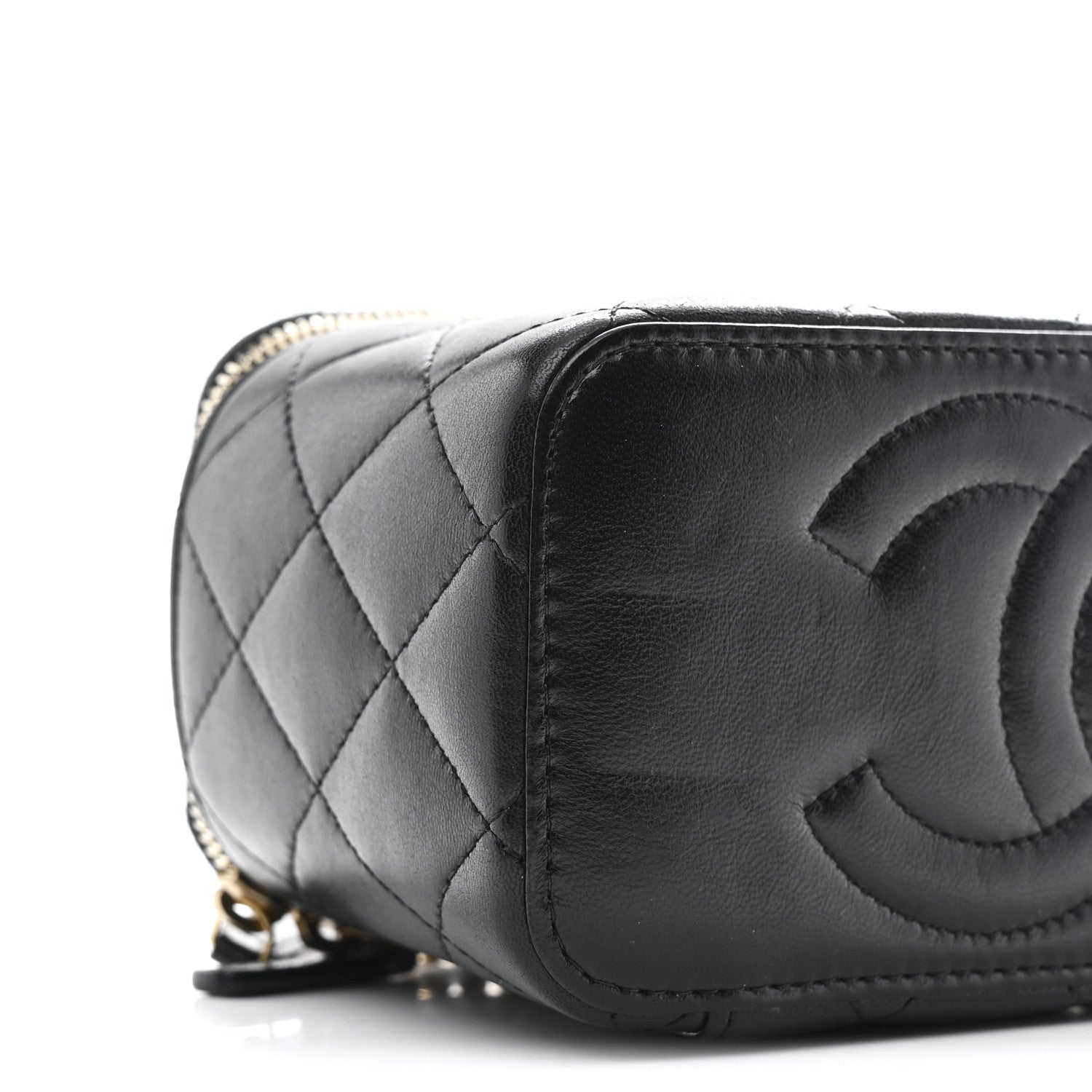 Lambskin Quilted Small CC Dynasty Vanity Case With Chain Black