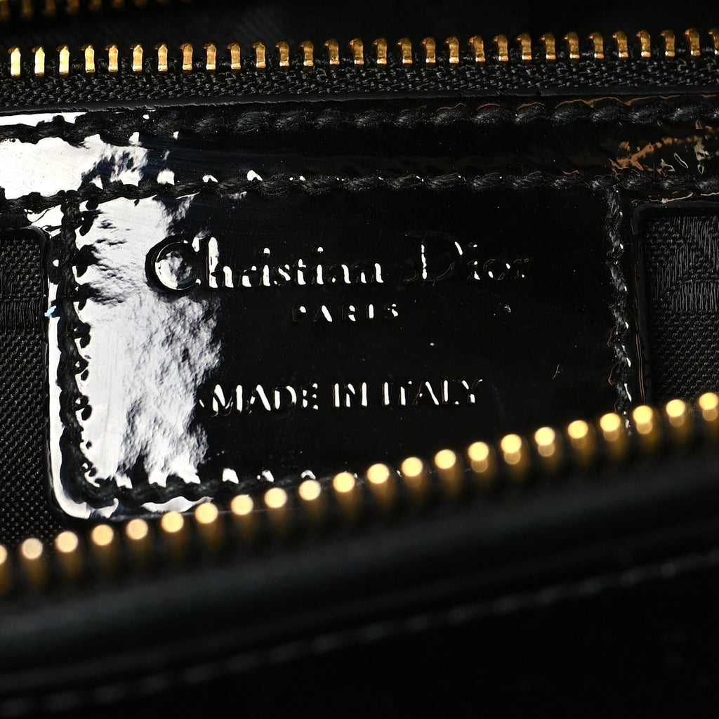 Patent Cannage Large Lady Dior Black