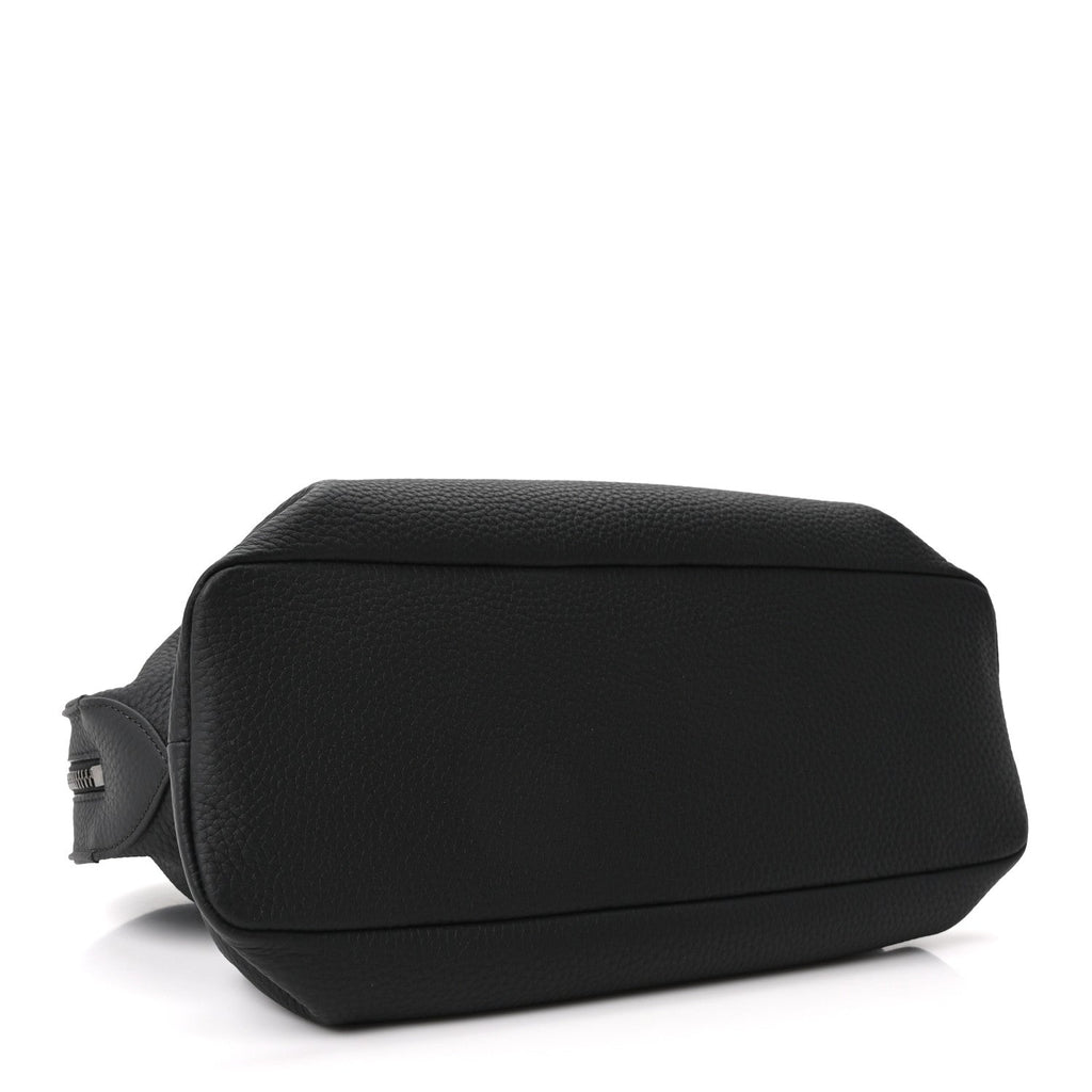 Matte Grained Calfskin Agnes Bag Black