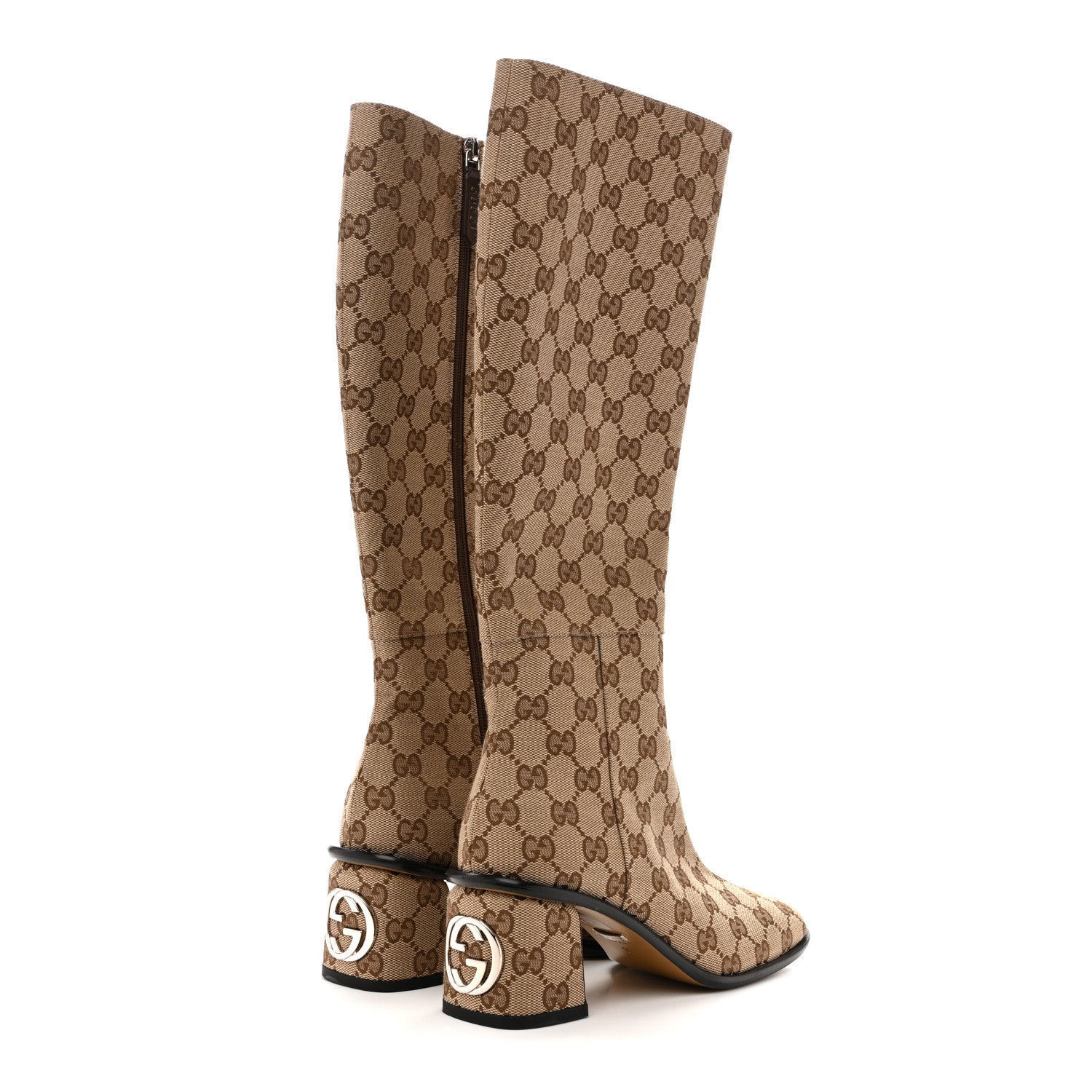 GG Supreme Knee High Boots 35 Beige Ebony New Acero