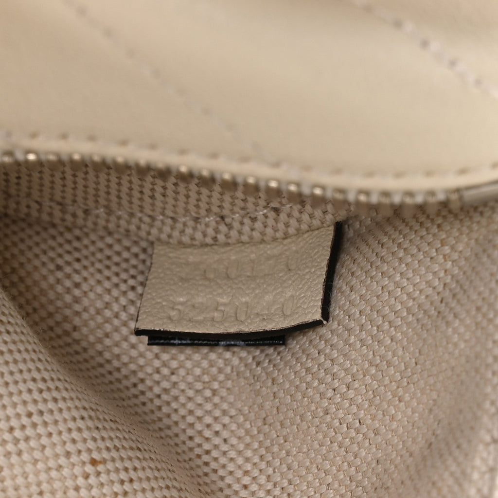 Sakai Be Green Calfskin Diagonal Stitched Mini Blondie Barrel Shoulder Bag Mystic White