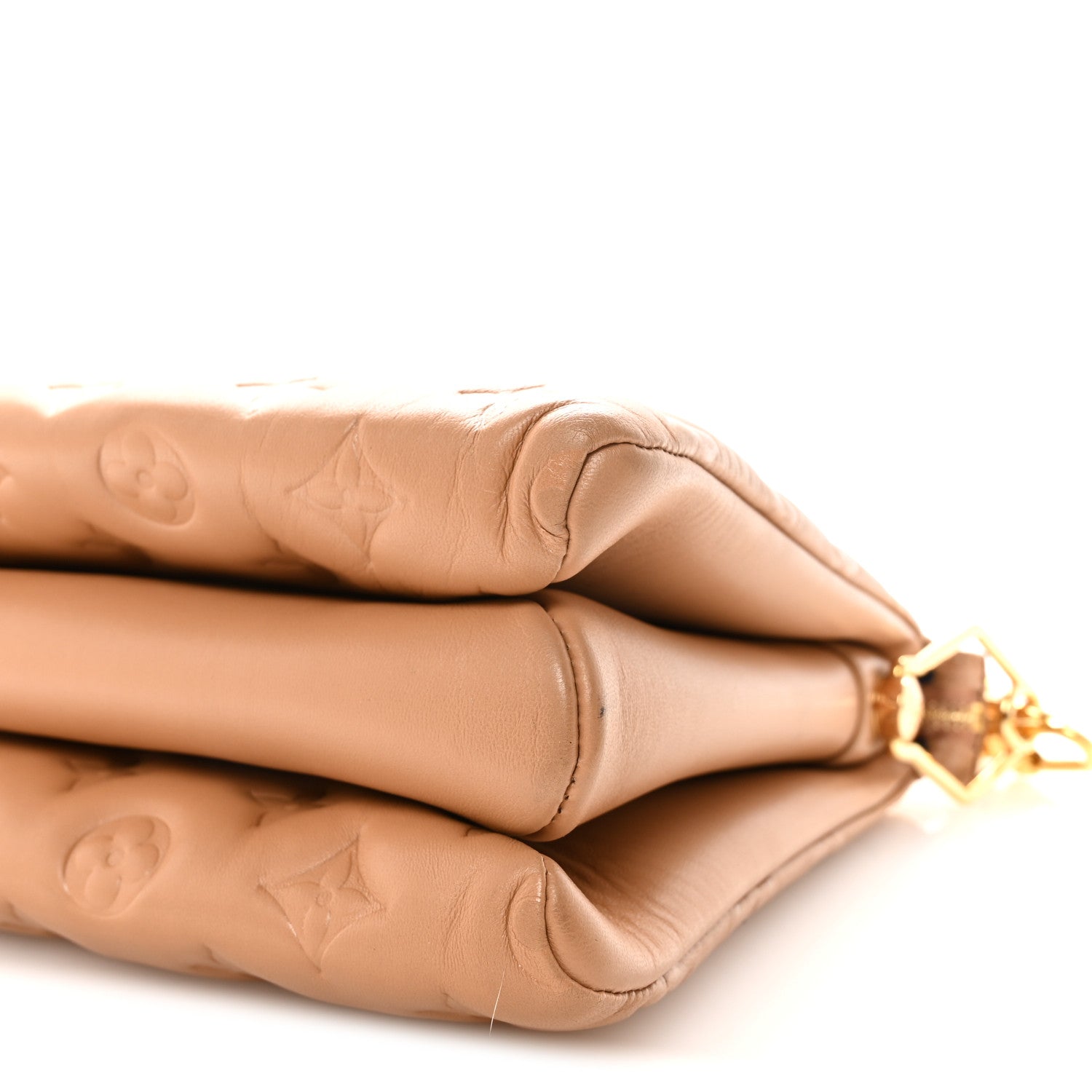 Lambskin Embossed Monogram Coussin PM Camel