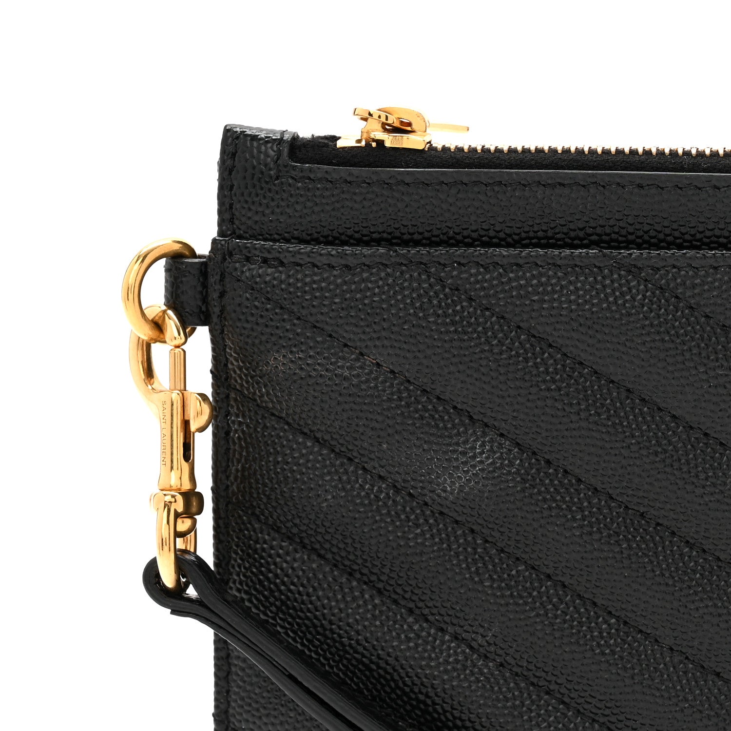 Grain De Poudre Chevron Monogram Large Bill Pouch Black