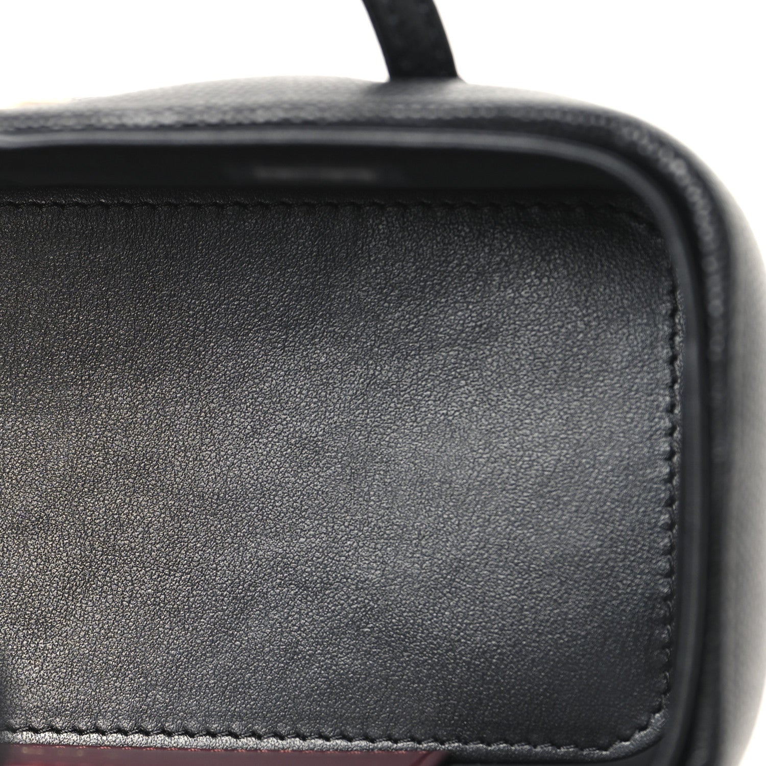 Shiny Caviar Preppy Coco Long Vanity With Strap Black