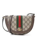 GG Supreme Monogram Textured Dollar Calfskin Web Mini Ophidia Flap Shoulder Bag Beige Ebony New Acero