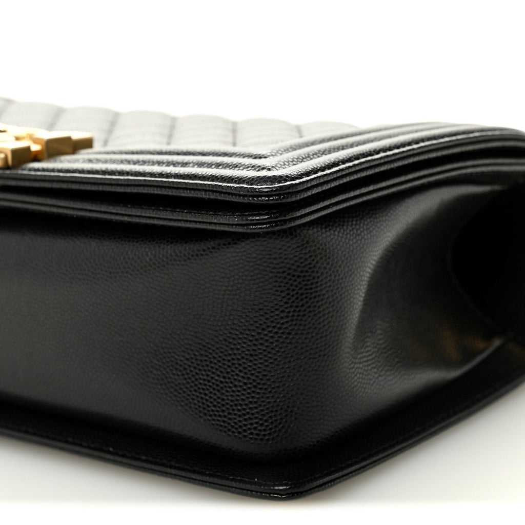 Caviar Quilted Medium Boy Flap Black