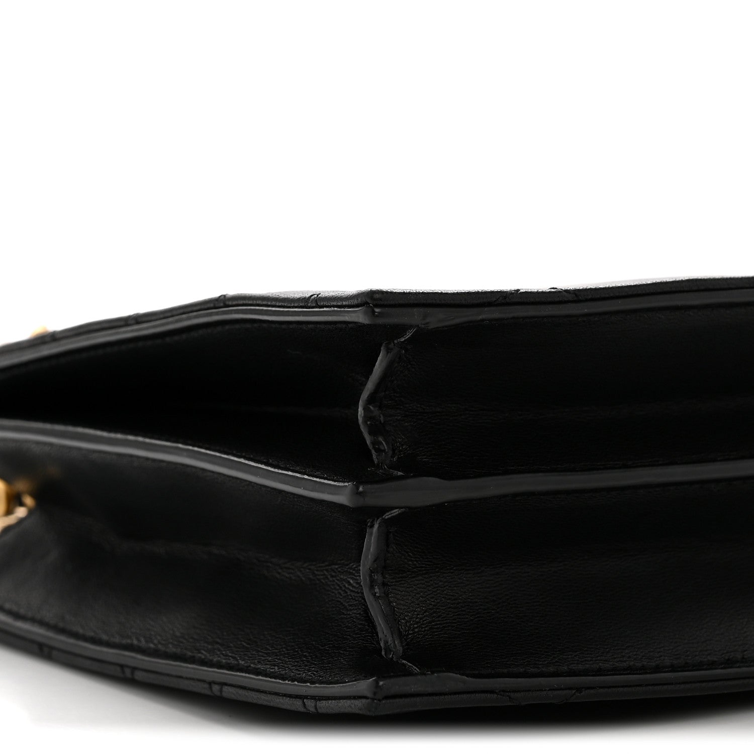 Lambskin Quilted Le Maillon Square Crossbody Bag Black