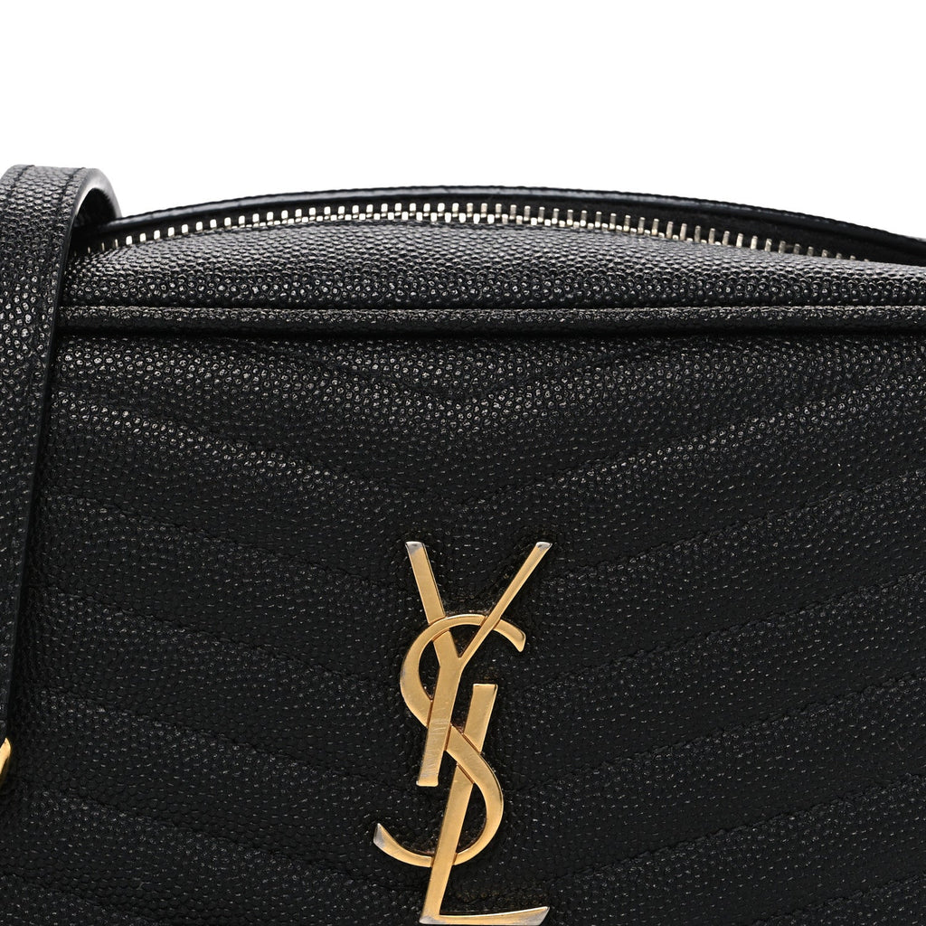 Grain De Poudre Matelasse Monogram Mini Lou Camera Bag Black