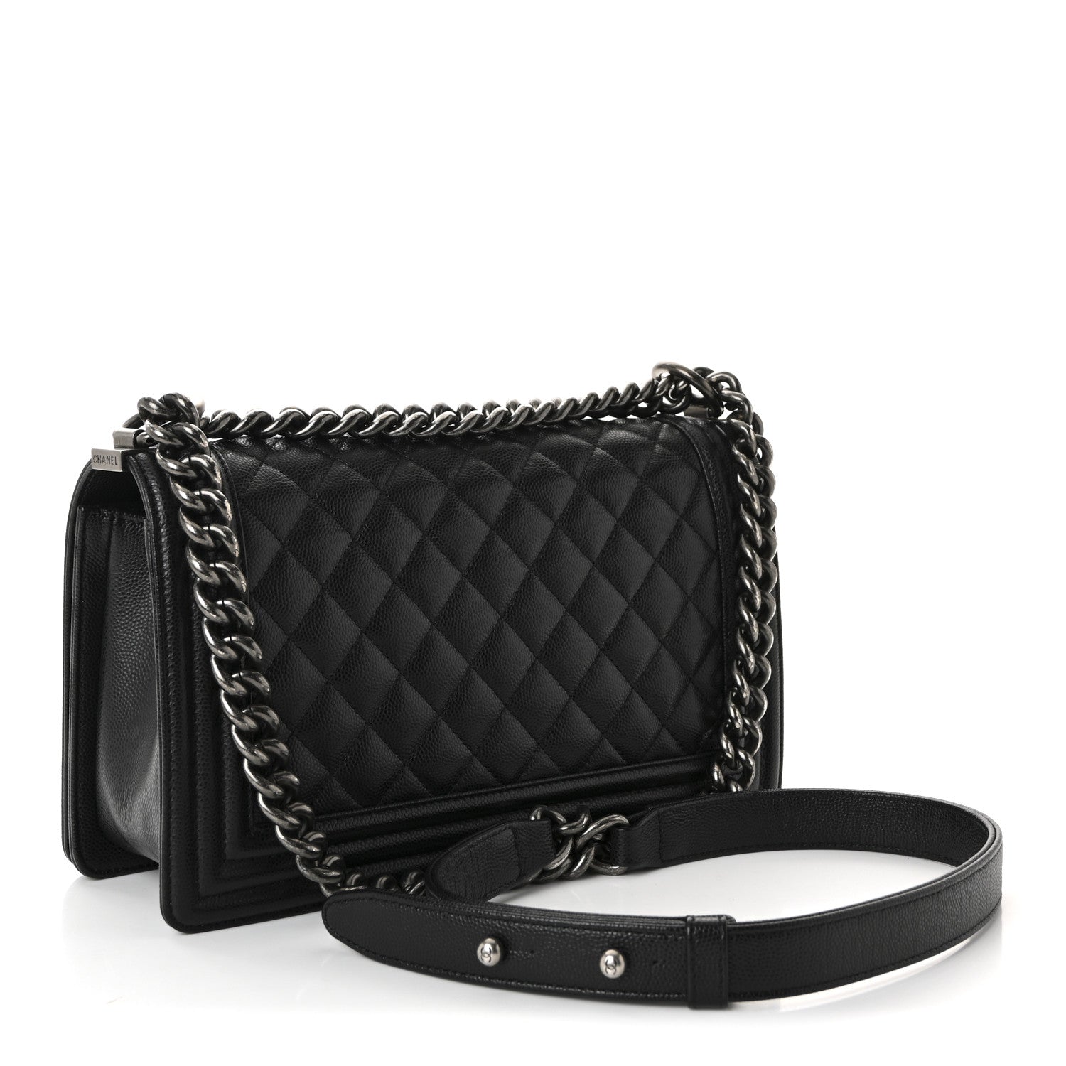 Caviar Quilted Medium Boy Flap Black