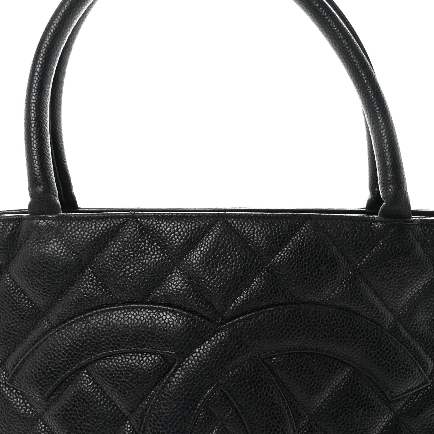 Caviar Quilted Medallion Tote Black