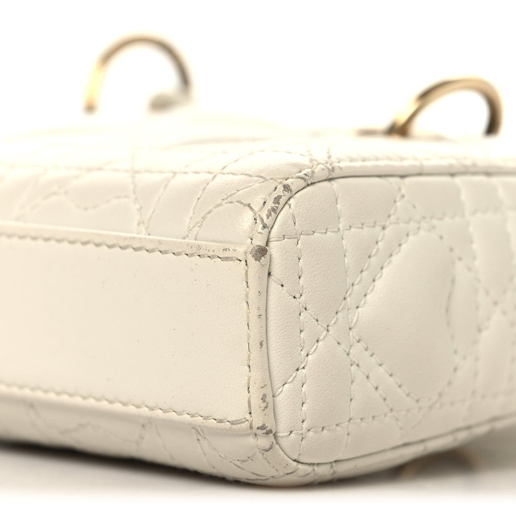 Lambskin Cannage Dioramour Micro Lady D-Joy Latte