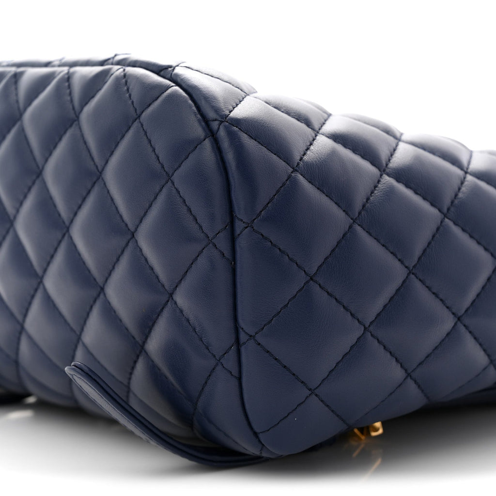 Calfskin Quilted Small Urban Spirit Backpack Navy