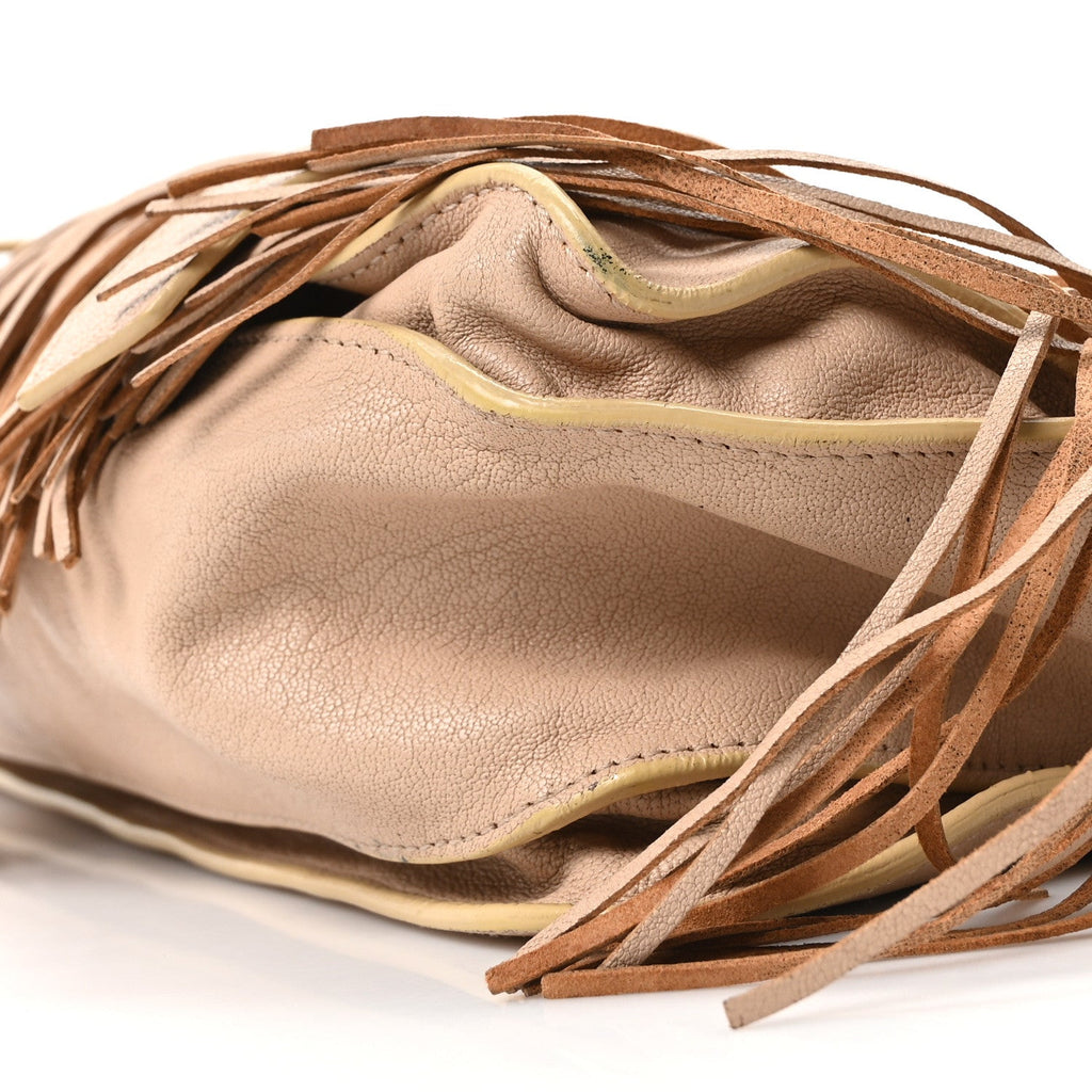 Lambskin Fringe Medium PS1 Satchel Nude