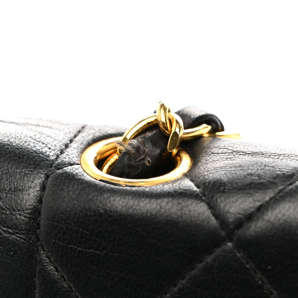 Lambskin Quilted Medium Single Flap Black