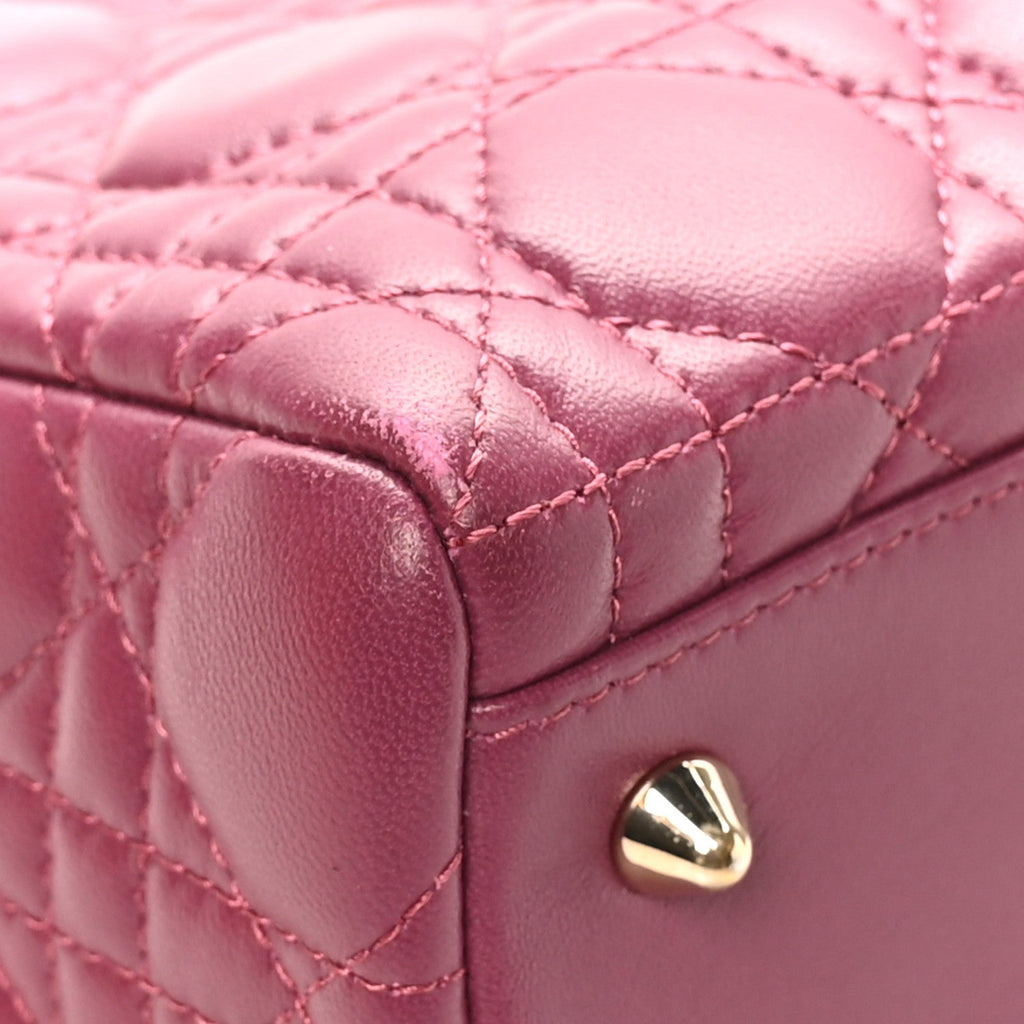 Lambskin Cannage Medium Lady Dior Purple